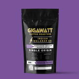 Gigawatt Coffee Indian Malabar AA, freshly roasted and small batch, medium roast with smooth taste. Single origin, 10 oz.