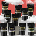 Gigawatt Coffee Super Sampler Coffee Sampler Gift Packs, featuring 10 mini 3oz bags of our premium coffee blends and single origin coffees. A perfect gift for coffee lovers to explore a variety of flavors, set against a cloud-filled background.