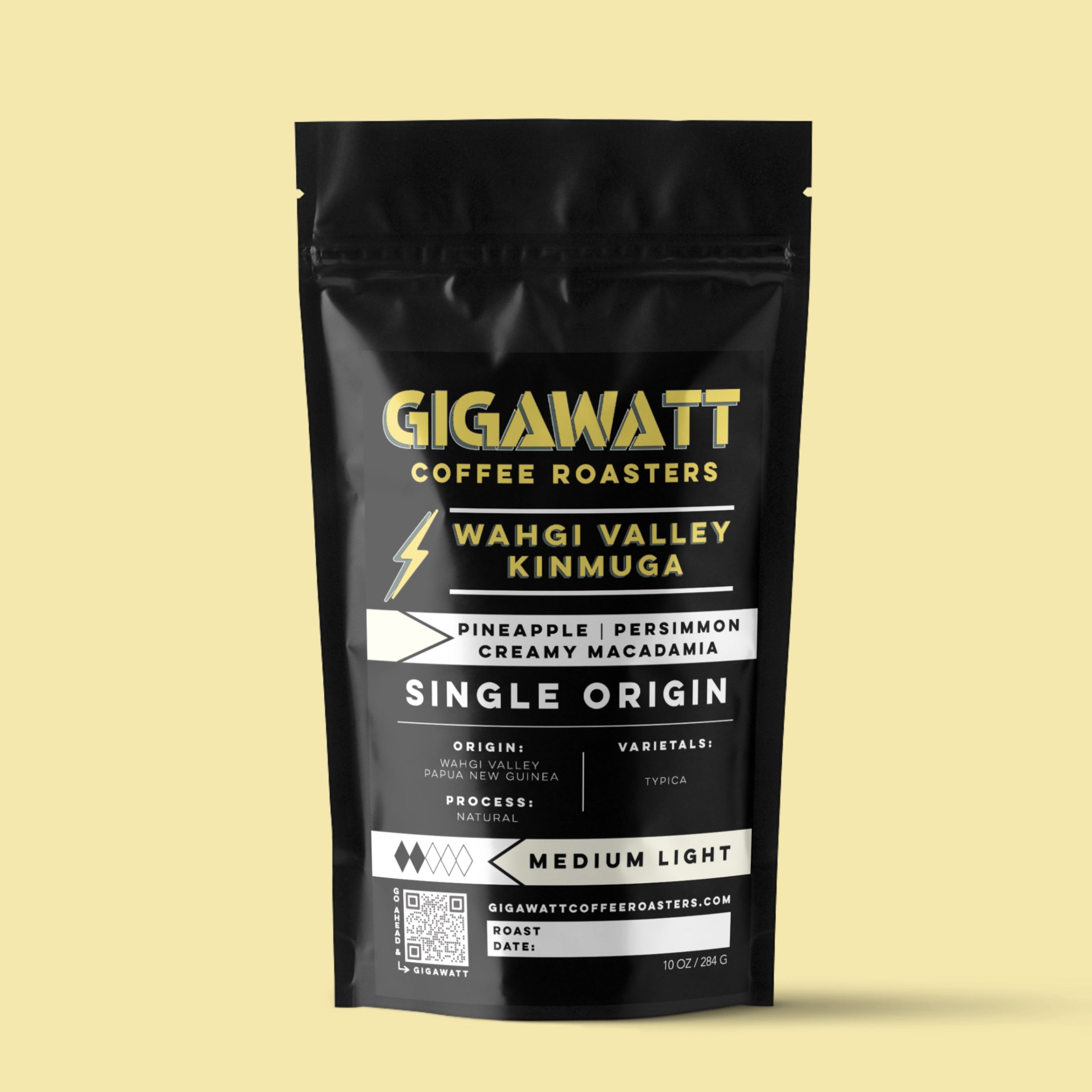 Gigawatt Coffee Wahgi Valley Papua New Guinea Coffee, freshly roasted and small batch, medium light roast with smooth, balanced taste. Single origin from Papua New Guinea, 10 oz.